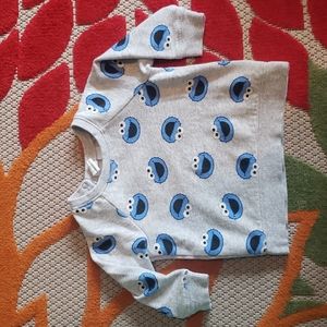 H&M Sesame Street Cookie Monster Sweatshirt Pant set